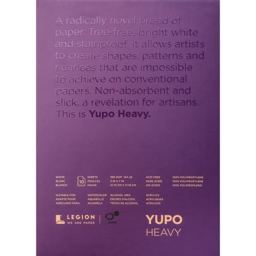 Yupo Heavy Pads 5"X7" 10 Sheets/Pkg White 144lb
