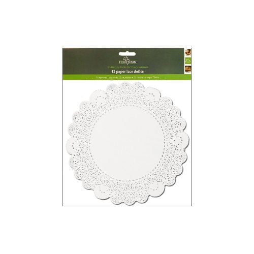 Fox Run Paper Doily 10" Round 12pc White- Daisies