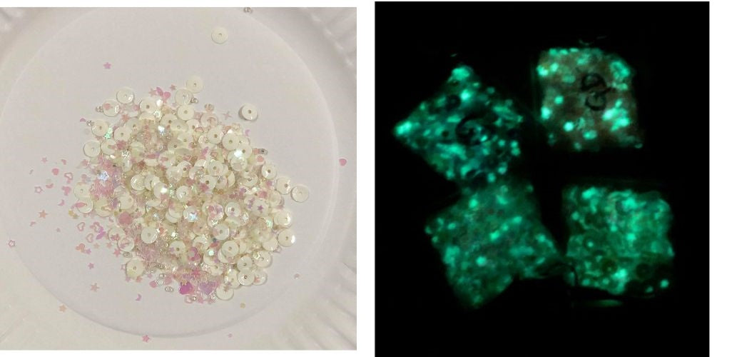 Auzz Trinklets N Krafts Shaker Mix White Glow in Dark