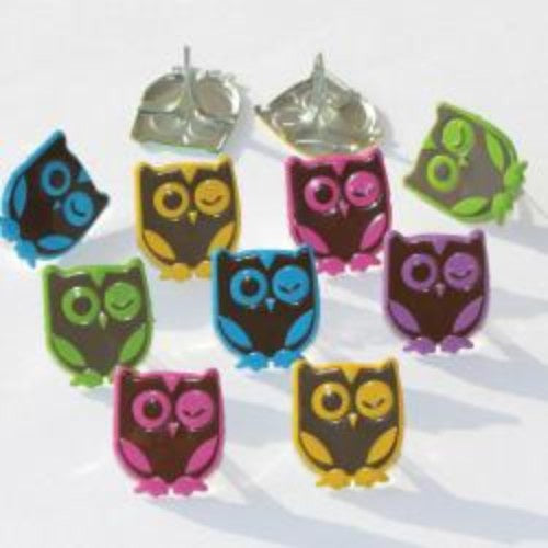 Eyelet Outlet Shape Brads 12/Pkg Winking Owl Bright - Auzz Trinklets N Krafts