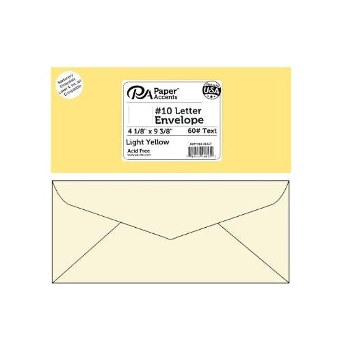 Paper Accents Envelope Letter 9x4 10 pcs pcs Light Yellow and Cream Envelope