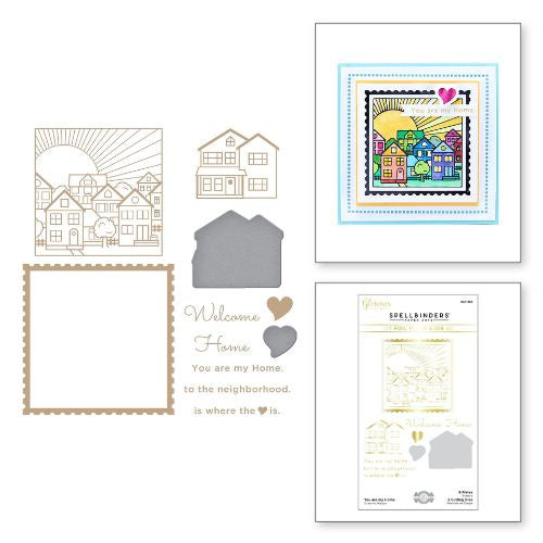 Spellbinders You are My Home Glimmer Hot Foil Plate & Die Set from Sweet Cardlets II Collection by Becca Feeken