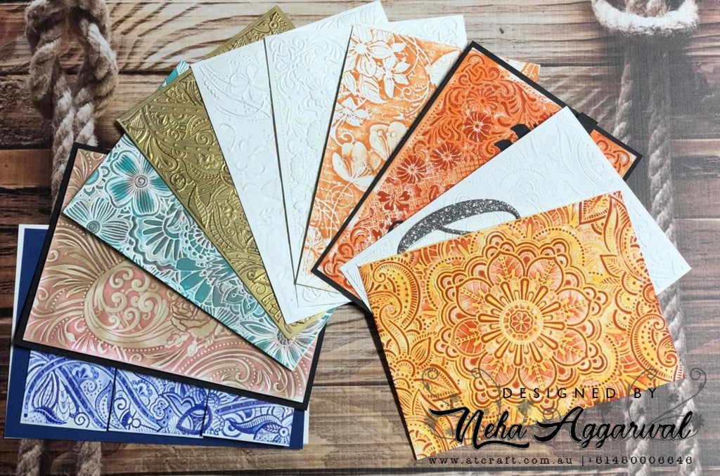 Embossing Folder Cards and Few Backgrounds