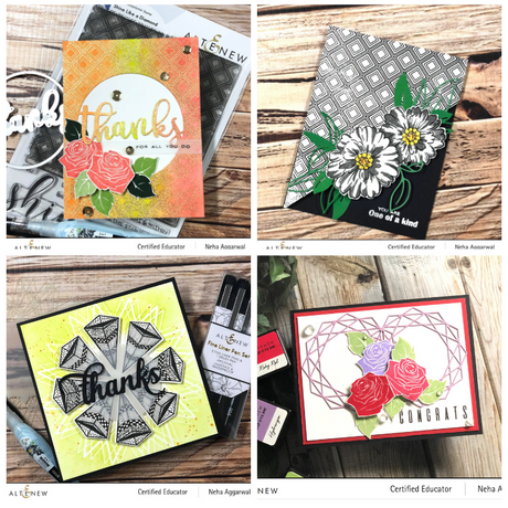 Altenew Educators "Floral with Geometric Elements" Blog Hop and Linky Party + Giveaway