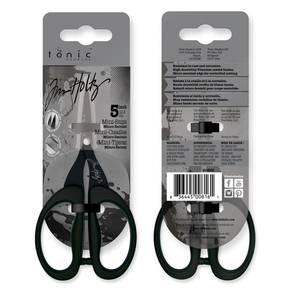 Tonic Tim Holtz Tim Holtz 5 Inch Mini Snips (816e)- Black grip scissors