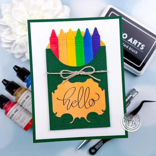 Hero Arts Box of Crayons Fancy Dies from the Chasing Rainbows Collection