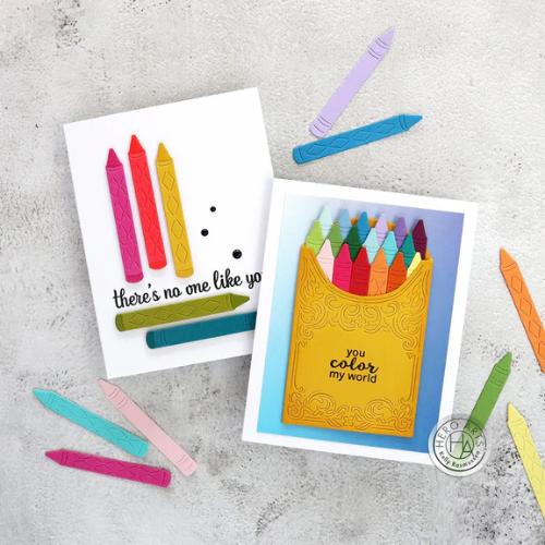 Hero Arts Box of Crayons Fancy Dies from the Chasing Rainbows Collection