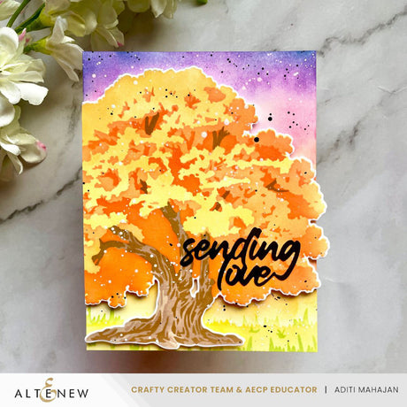 Altenew Stencil Art: Strong Oak Layering Stencil Set (6 in 1) & Die set Bundle