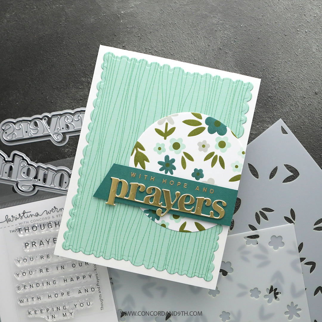 Concord & 9th KW Thoughts and Prayers Stamp Set & Dies  (3 x 3)