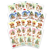 Katy Sue Designs Die Cut Decoupage – Teddy Bear Christmas (Pack of 12)