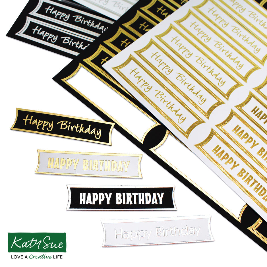 Katy Sue Foiled Birthday Straight Banners Selection, Pack of 4