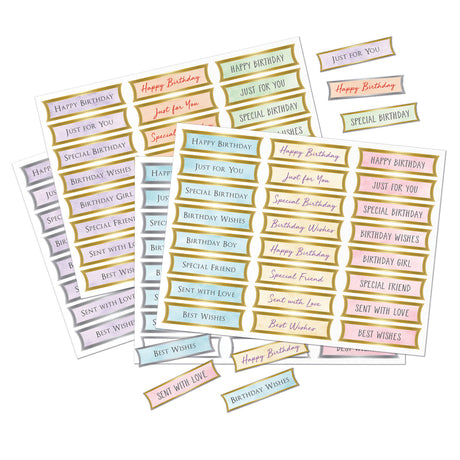 Katy Sue Foiled Pastel Birthday Banners Selection, Pack of 4