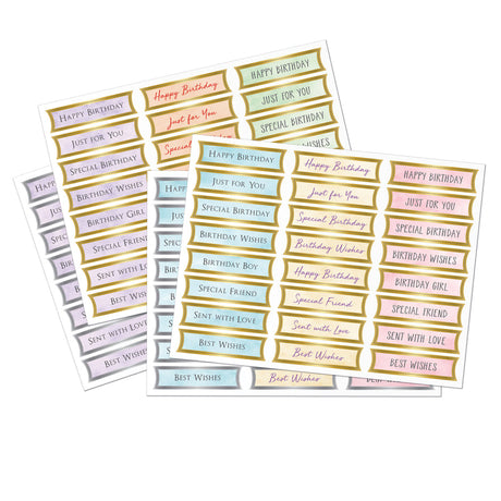 Katy Sue Foiled Pastel Birthday Banners Selection, Pack of 4