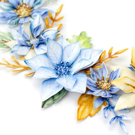 Katy Sue Winter Blooms Die Cut Flowers & Leaves, 12 sheets