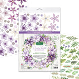 Katy Sue Dusky Violet Blooms, Die Cut Flowers & Leaves, 12 sheets