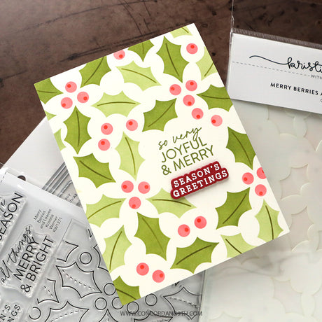 Concord & 9th KW Merry Berries and Leaves Stamps (6 x 8), Die & stencil Bundle