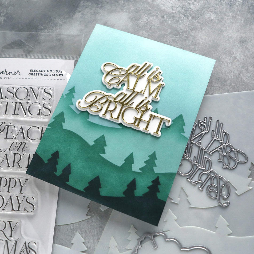 Concord & 9th Kristina Werner Trees and Forest Stencil Pack (4 qty; 6 x 9)