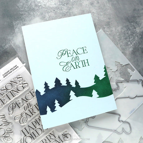 Concord & 9th Kristina Werner  Elegant Holiday Greetings Stamp Set (4 x 6) & die Bundle
