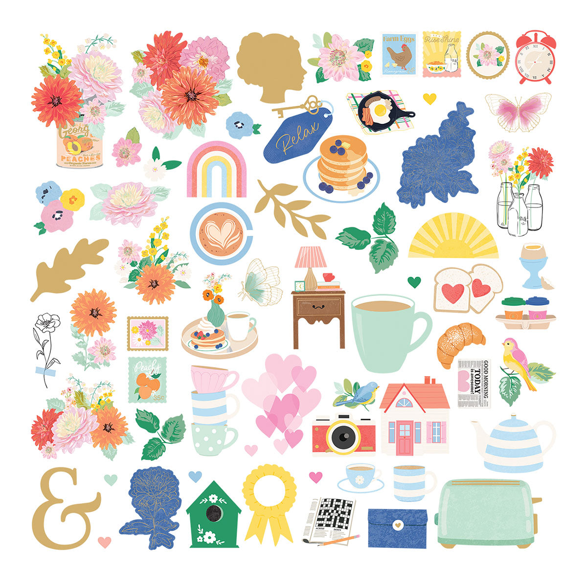 Spellbinders Rosie’s Studio Breakfast in Bed – Cardstock Diecut Ephemera