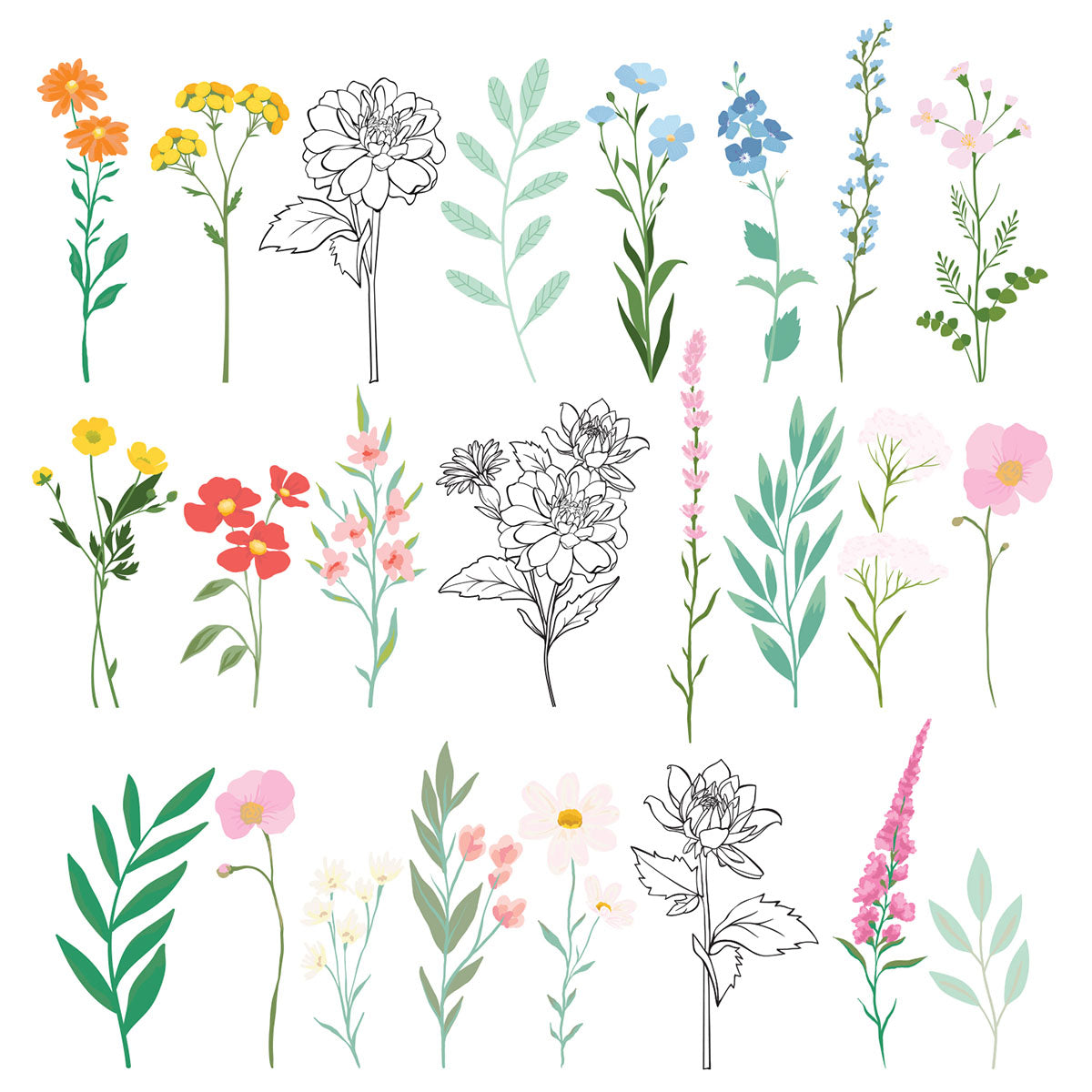 Spellbinders Rosie’s Studio Breakfast in Bed – Die Cut Floral Stickers