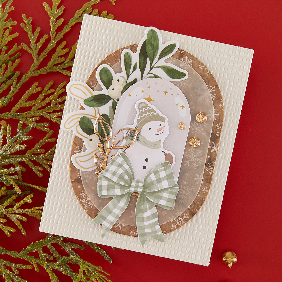 Rosie's Studio Sleigh Bells Ring Foil Puffy Stickers 2 Sheets