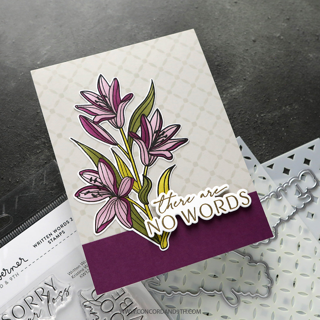 Concord & 9th KW Long Line Lilies Stamp Set & Dies (6 x 8)