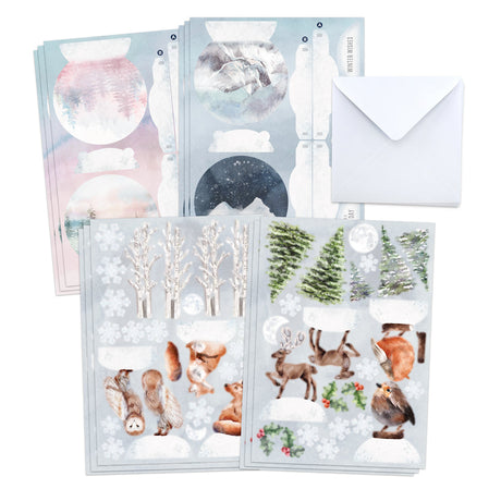 Katy Sue Watercolour Christmas Animals Pop Up Card Making Kit