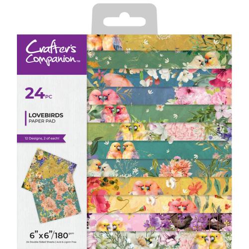 Crafter's Companion Love Birds 6x6 Inch Paper Pad (CC-LB-PAD6)