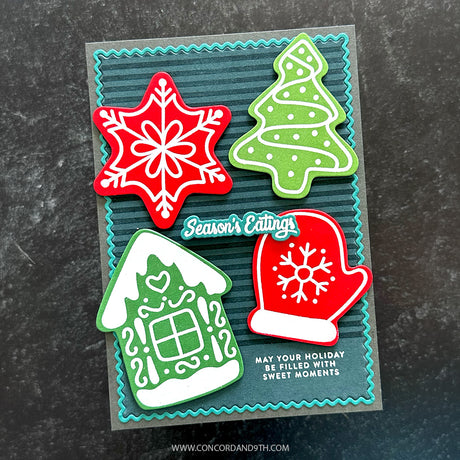 Concord & 9th KW Gingerbread Cookies Stamp Set (6 x 8) , stencil & Die Bundle