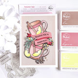 Pinkfresh Studio  Autumn Sips Stamp, Die & Stencil Bundle