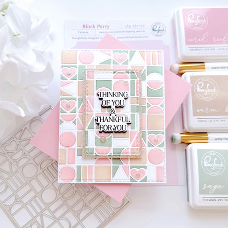 Pinkfresh Studio Block Party Coverplate Die/ Stencil Bundle
