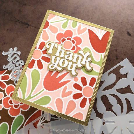 Concord & 9th KW Retro Flowers Stencil Pack (6 qty; 6 x 9)