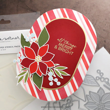 Concord & 9th KW Peppermint Stripes Stencil Pack (6 qty; 6 x 9)