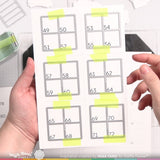 Waffle Flower Crafts Printed Numbers for Ink Swatch 1x1 Die (2 sets of 1-96)