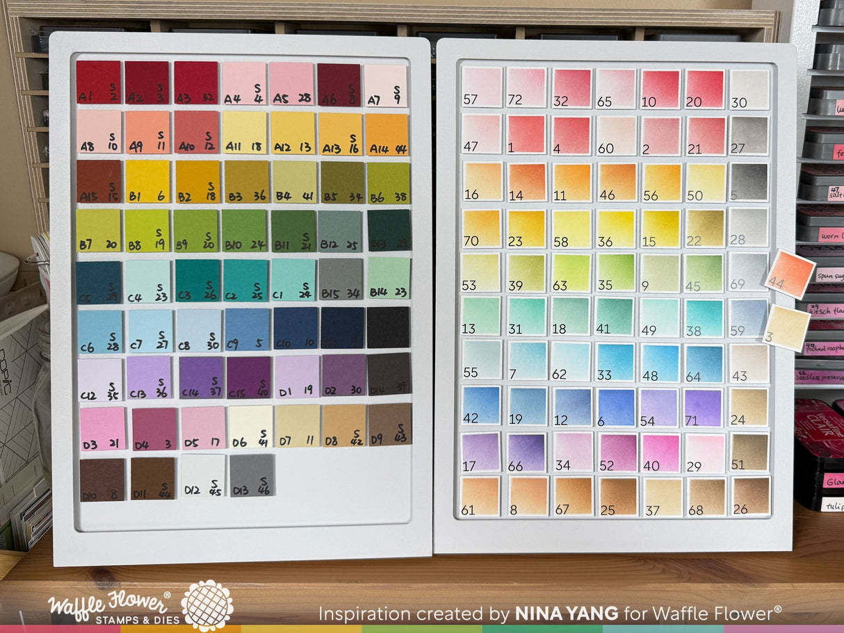 Waffle Flower Crafts Printed Numbers for Ink Swatch 1x1 Die (2 sets of 1-96)