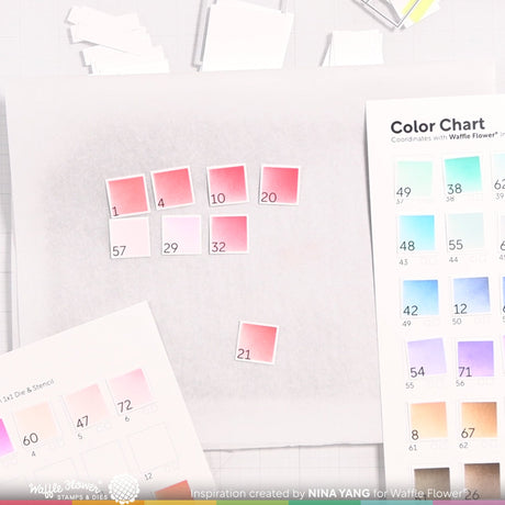 Waffle Flower Crafts Printed Numbers for Ink Swatch 1x1 Die (2 sets of 1-96)