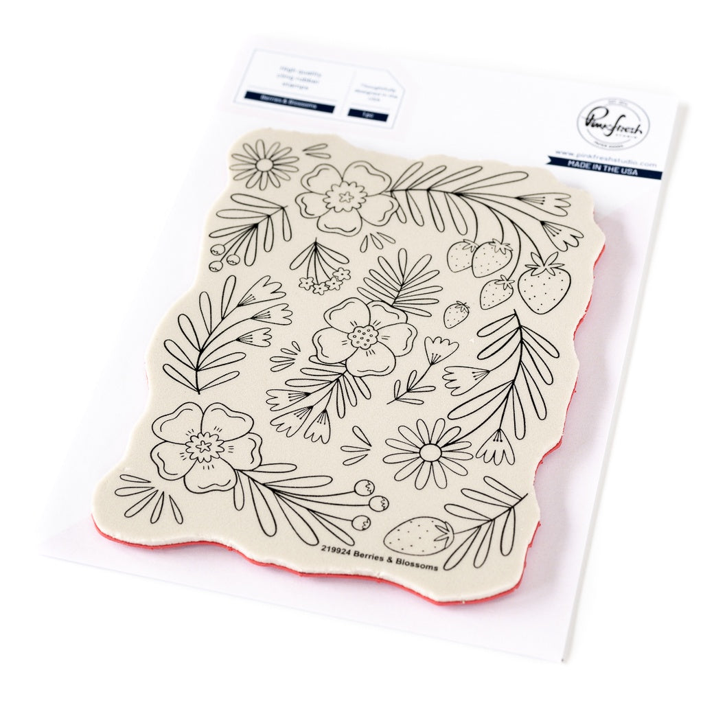 Pinkfresh Studio Berries & Blossoms cling stamp