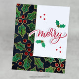 Concord & 9th KW Merry Berries and Leaves Stamps (6 x 8), Die & stencil Bundle