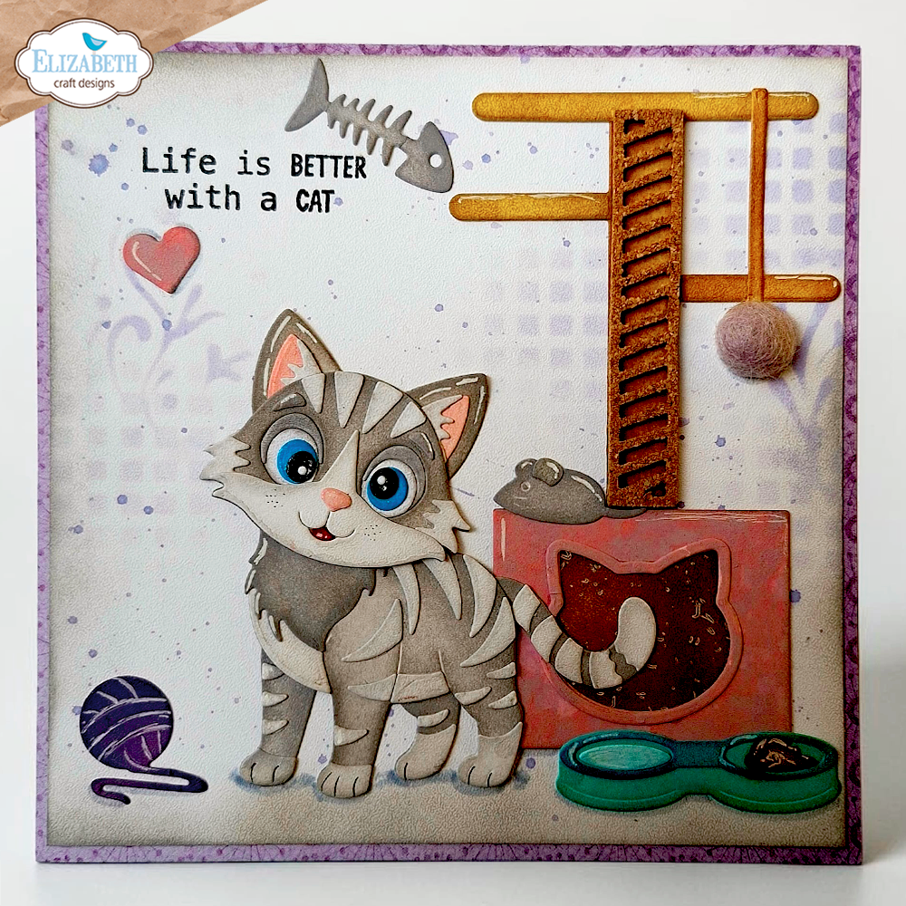 Elizabeth Craft Designs Cat Scratching Post Die Set - 2373