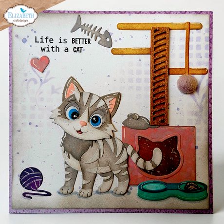Elizabeth Craft Designs Cat Scratching Post Die Set - 2373