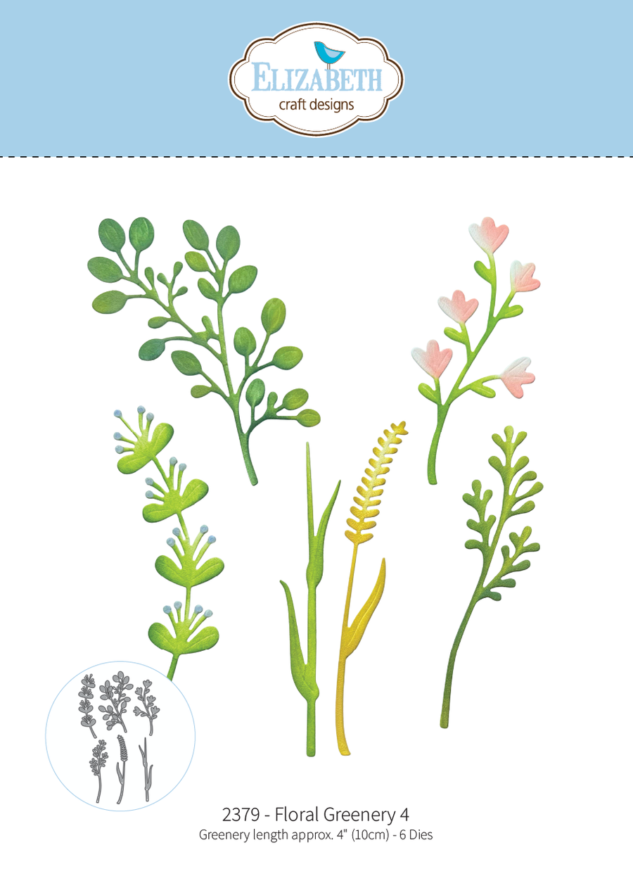 Elizabeth Craft Designs Floral Greenery 4 Die Set - 2379