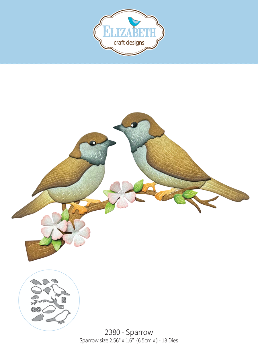 Elizabeth Craft Designs Sparrow Die Set - 2380