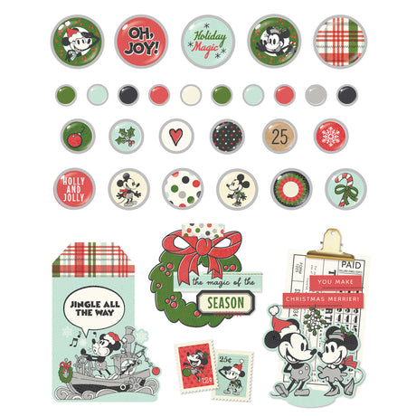 Simple Stories Say Cheese Classic Mouse Christmas - Decorative Brads