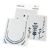 Pinkfresh Studio Art Deco Floral Arch Bundle ( Stamp, Dies, Stencil & Press Plate) Retired