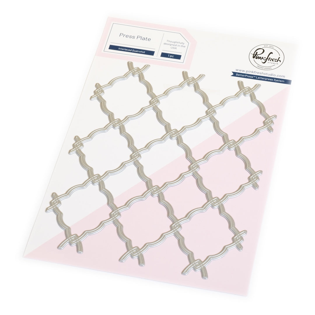 Pinkfresh Studio Interlaced Quatrefoil press plate & Die Bundle