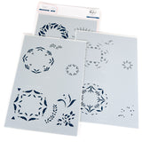 Pinkfresh Studio Floral Kaleidoscope stencil/ stamp/ die Bundle