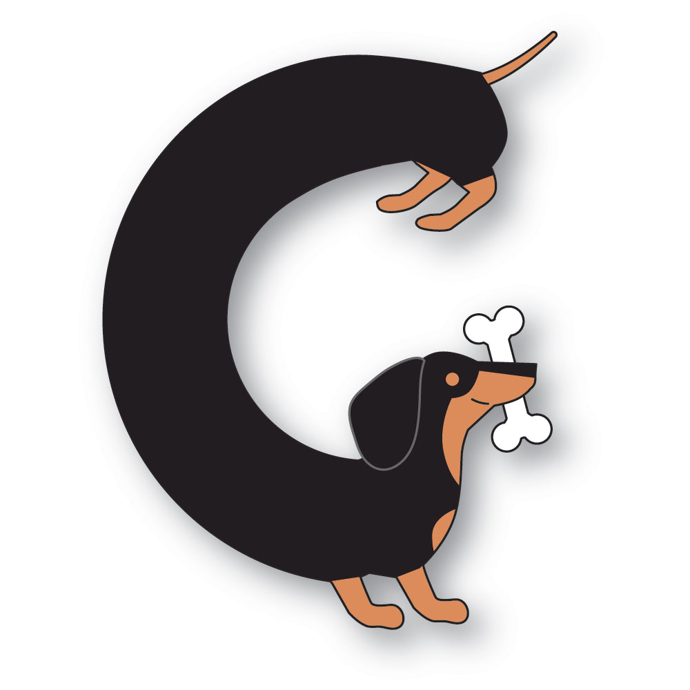 Poppy Stamps 2710 Curved Dachshund craft die