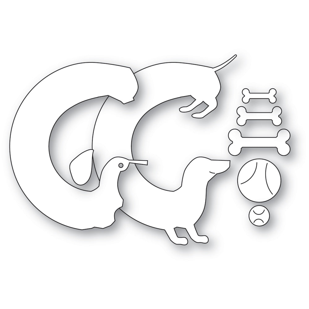 Poppy Stamps 2710 Curved Dachshund craft die