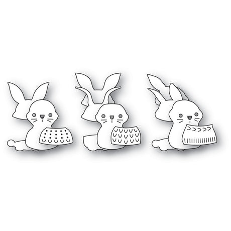 Poppy Stamps 2717 Nordic Bunny Trio craft die