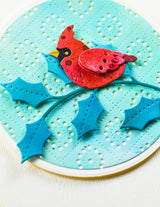 Poppy Stamps 2738 Nordic Perched Cardinal craft die